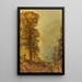 a rabbit hunter on a road by the river - John Atkinson Grimshaw — framed artwork on a wall