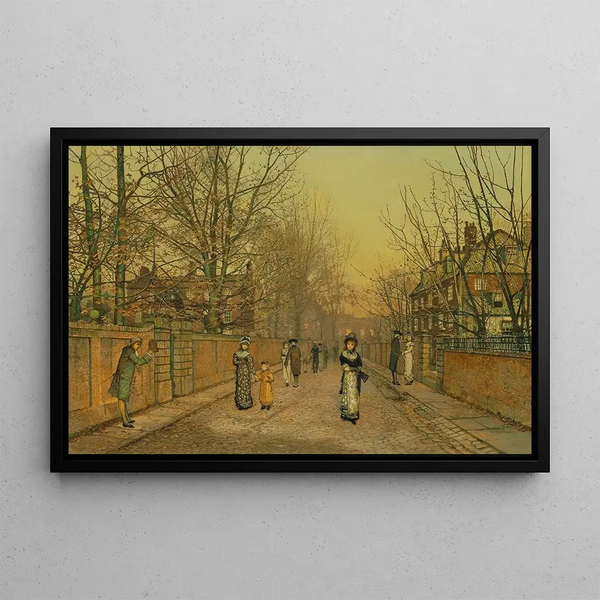 Una salutación - John Atkinson Grimshaw — cuadro enmarcado en la pared