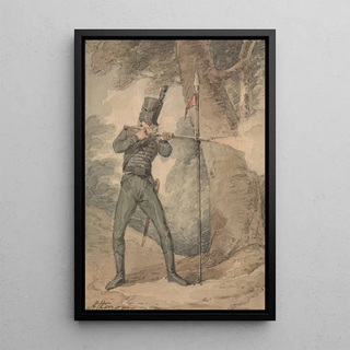 John Augustus Atkinson - A Rifleman at Musketry Practice.webp