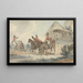 Cavaliers traversant un ruisseau, rassemblés par un trompettiste - John Augustus Atkinson — framed artwork on a wall