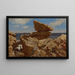 Anse rocheuse con roca en equilibrio - John Bradley Hudson — cuadro enmarcado en la pared