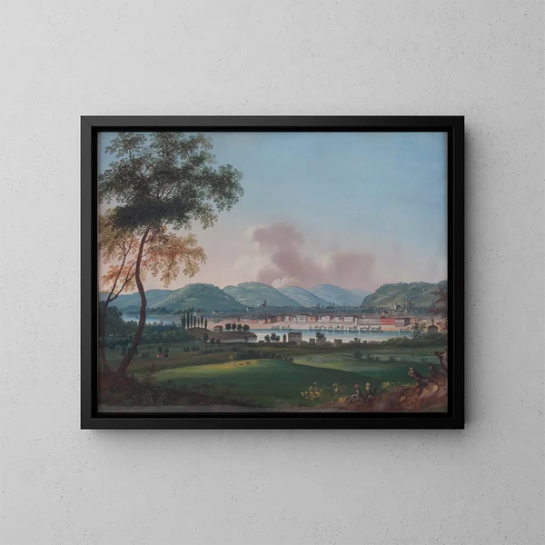 Cincinnati vista desde las cuarteles de Newport - John Caspar Wild — cuadro enmarcado en la pared