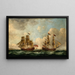 The Pilgrim, later renamed the Royal Caroline, in two positions off the coast - John Cleveley the Elder — framed artwork on a wall