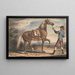 Niño de establo sosteniendo un caballo en un paisaje - John Collet — cuadro enmarcado en la pared