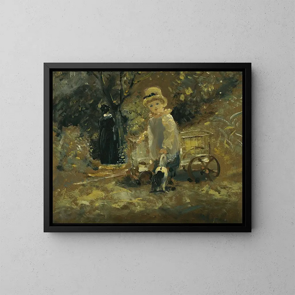 A boy with a toy cart - John Constable — framed artwork on a wall