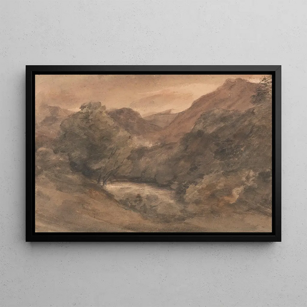 Borrowdale, velada después de un hermoso día, 1 de octubre de 1806 - John Constable — cuadro enmarcado en la pared
