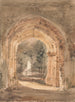 Iglesia de East Bergholt vista desde el arco sur de la torre en ruinas - John Constable — vista de la obra
