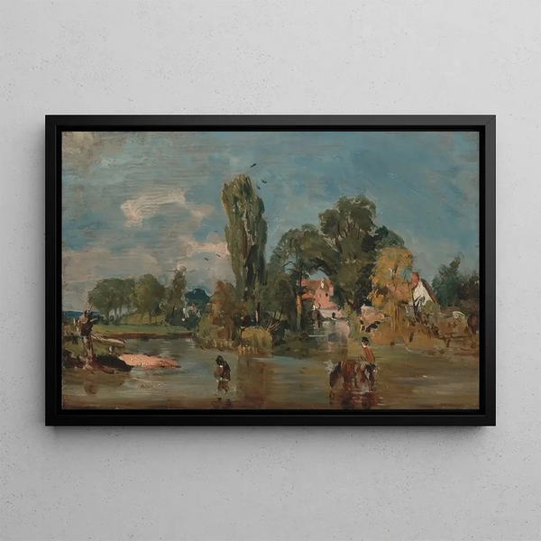 Moulin de Flatford - John Constable — cuadro enmarcado en la pared