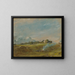 Hampstead Heath con una hoguera - John Constable — cuadro enmarcado en la pared