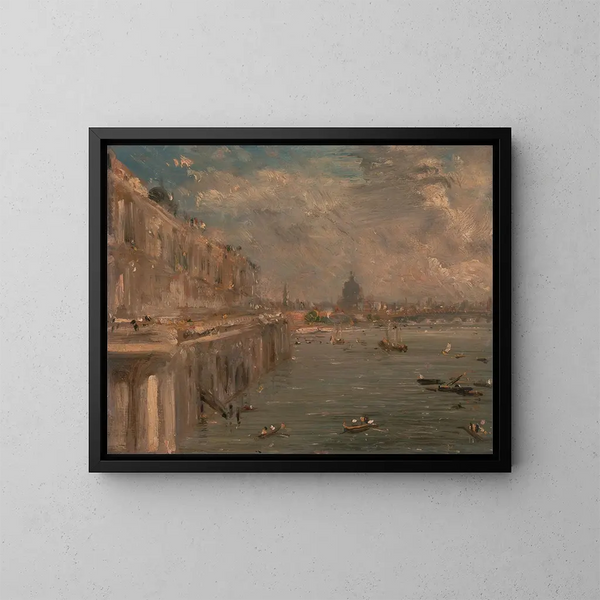 Terrasse de Somerset House depuis le pont de Waterloo - John Constable — framed artwork on a wall