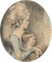 Portrait of Mlle Dehany Hall 1759-1822 and her nephew Charles Lawrence 1776-1853 - John Downman — artwork view