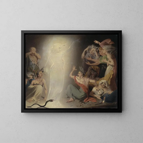 El fantasma de Clytemnestra despertando a las Furias - John Downman — cuadro enmarcado en la pared