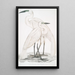 Héron blanc pur Ardea modesta 2 Héron à bec noir Ardea nigrirostris - John Edward Gray — cuadro enmarcado en la pared