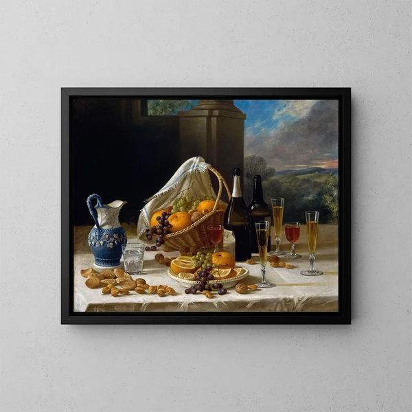Nature morte au déjeuner - John F. Francis — cuadro enmarcado en la pared