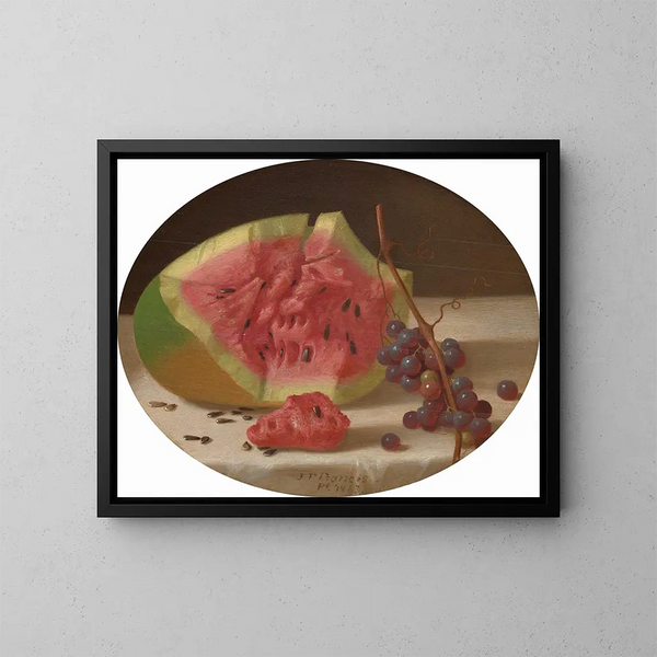 Sandía y uvas - John F. Francis — cuadro enmarcado en la pared