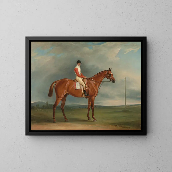 M. Sadler, un caballo de carreras alazán con Chapple en silla - John Ferneley — cuadro enmarcado en la pared