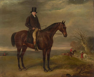 John Ferneley - Portrait of Samuel Dumbleton c 17501834 Whipperin to the Earl of Spencers hounds.webp