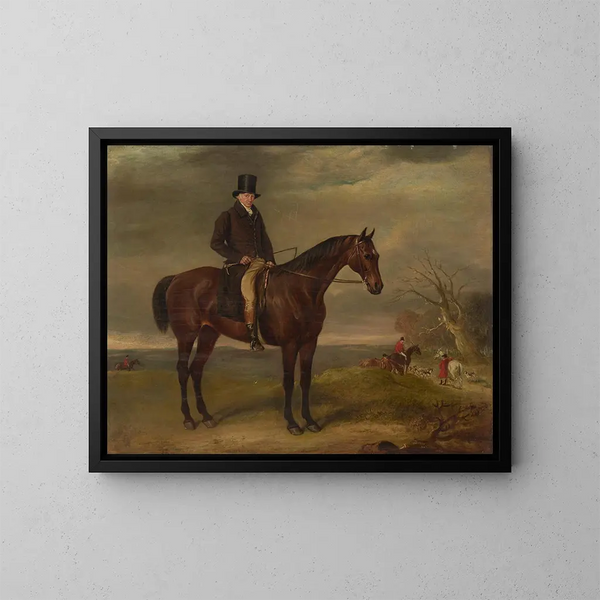 Retrato de Samuel Dumbleton, 1750-1834, perro de caza del conde de Spencer - John Ferneley — cuadro enmarcado en la pared
