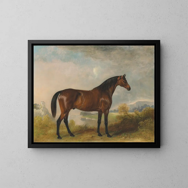 Rodolphe, un caballo de caza en un vasto paisaje - John Ferneley — cuadro enmarcado en la pared