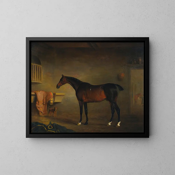 La bahía de Easton en su establo - John Ferneley — cuadro enmarcado en la pared