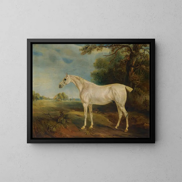 El caballo gris comido por las pulgas del marqués de Huntly - John Ferneley — cuadro enmarcado en la pared