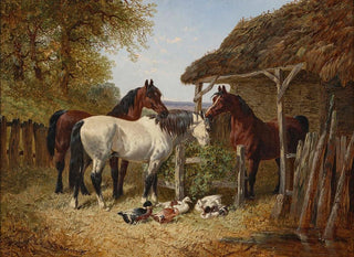 John Frederick Herring Jr - Horses and ducks in a farmyard.webp