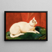 A white cat - John Frederick Herring the Elder — framed artwork on a wall