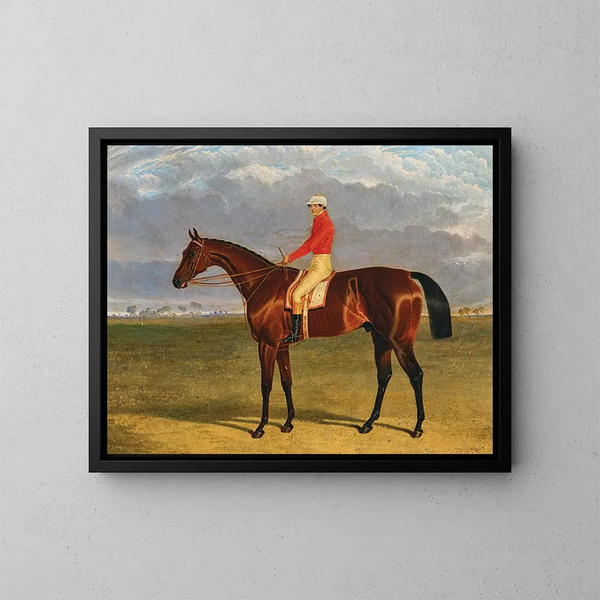 Consol, five-year-old brown stallion, with Sam Darling or George Edwards in the saddle - John Frederick Herring the Elder — framed artwork on a wall