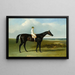 El caballo de carreras marrón oscuro de M. O'Brien, Jonathan Wild, con el jinete T. Ryder - John Frederick Herring el Viejo — cuadro enmarcado en la pared