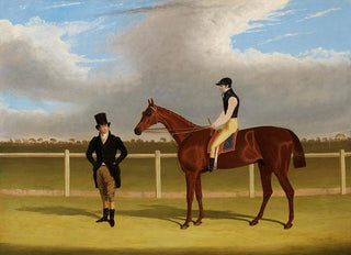 John Frederick Herring Snr - The Hon E Petres Rowton with W Scott up and Trainer at Doncaster.webp