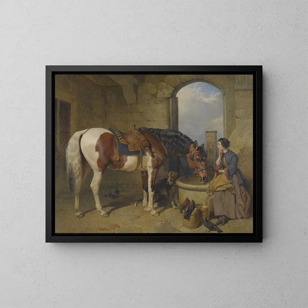 Le Lavoir - John Frederick Herring l'Ancien — framed artwork on a wall