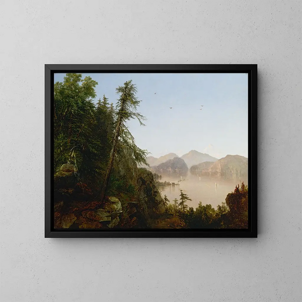 El largo del Hudson - John Frederick Kensett — cuadro enmarcado en la pared