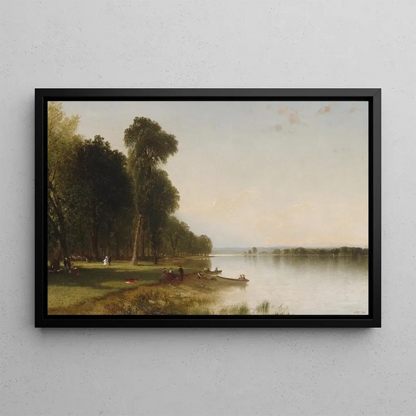 Día de verano en el lago Conesus - John Frederick Kensett — cuadro enmarcado en la pared