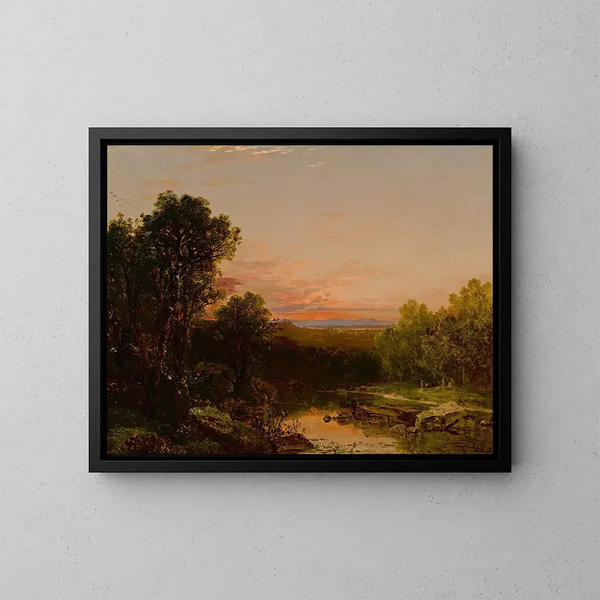 Atardecer en los Catskills - John Frederick Kensett — cuadro enmarcado en la pared