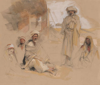 John Frederick Lewis - A Bedouin Encampment at Gebel Tor in the Sinai Desert.webp