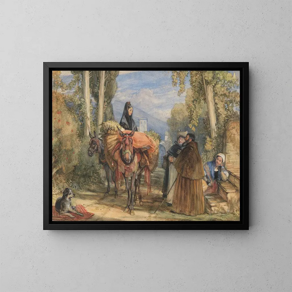 A road near Seville, Spain - John Frederick Lewis — framed artwork on a wall