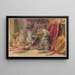 Un interior con armadura y armas - John Frederick Lewis — cuadro enmarcado en la pared