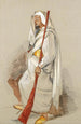 Study of a man in North African attire - John Frederick Lewis — artwork view