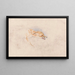 Study of a crouching fox facing right - John Frederick Lewis — framed artwork on a wall