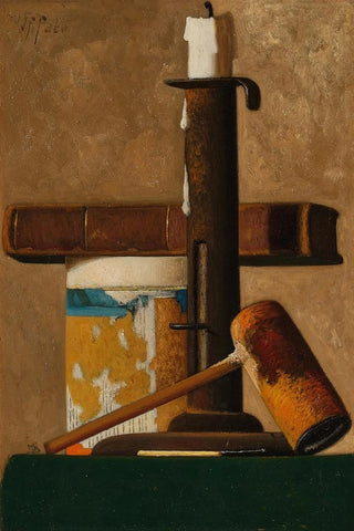John Frederick Peto - Candlestick Mug Pipe and Book.webp