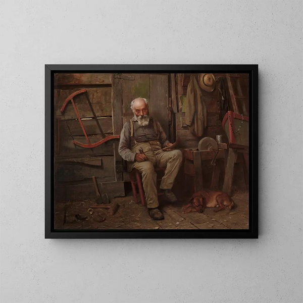 Constructor de barcos - John George Brown — cuadro enmarcado en la pared