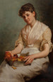 Girl peeling apples - John George Brown — artwork view