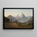 Two trumpeters boiling a teapot at Milford Sound - John Gibb — framed artwork on a wall