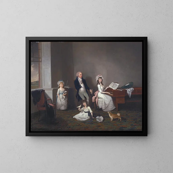 John Richard Comyns de Hylands Essex con sus hijas - John Greenwood — cuadro enmarcado en la pared