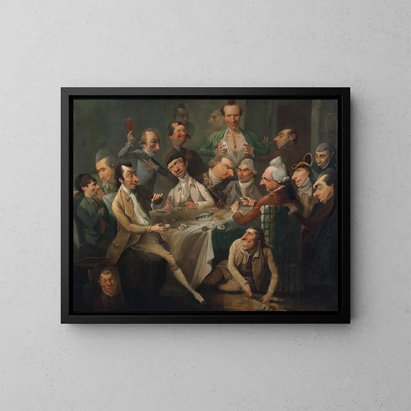 Un grupo de caricaturas - John Hamilton Mortimer — cuadro enmarcado en la pared