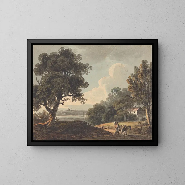 Paisaje con una vista lejana de Londres - John Henry Campbell — cuadro enmarcado en la pared