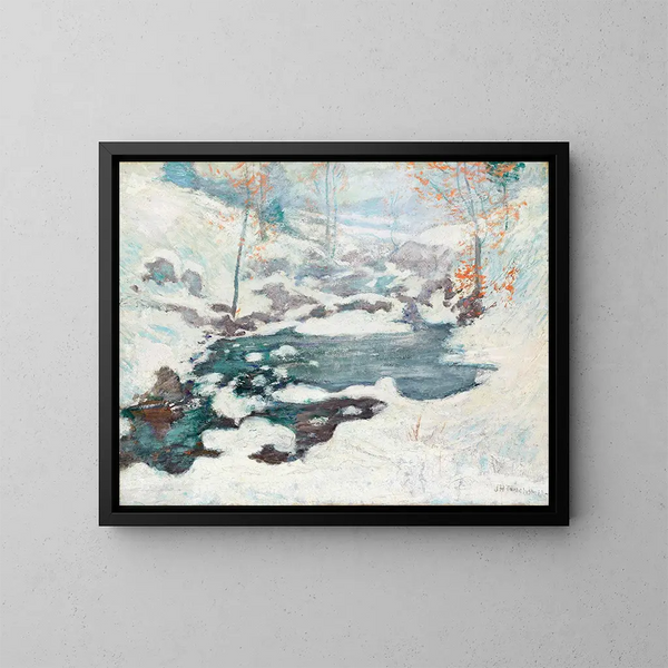 Enclosed Painting by Ice - John Henry Twachtman — framed artwork on a wall