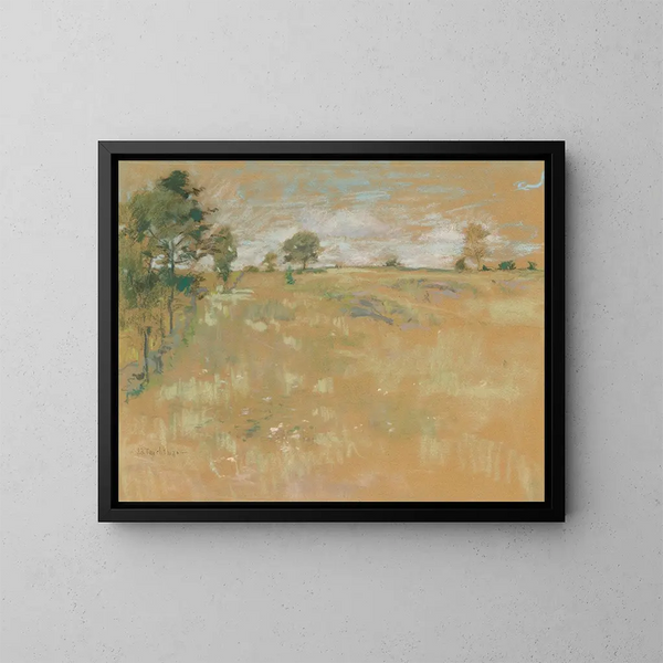 Prairies à Branchville, Connecticut - John Henry Twachtman — framed artwork on a wall