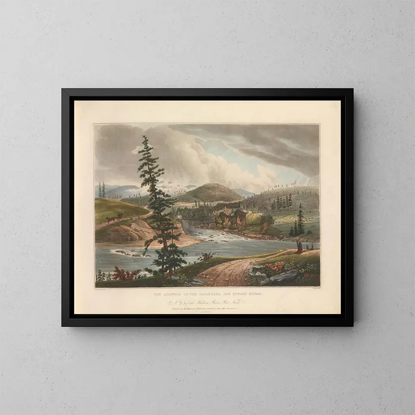 Confluence de los ríos Sacandaga y Hudson - John Hill — cuadro enmarcado en la pared