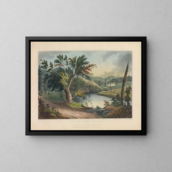 View near Jessups Landing - John Hill — framed artwork on a wall